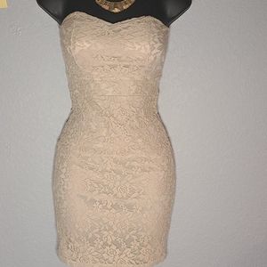 Strapless lace dress Small